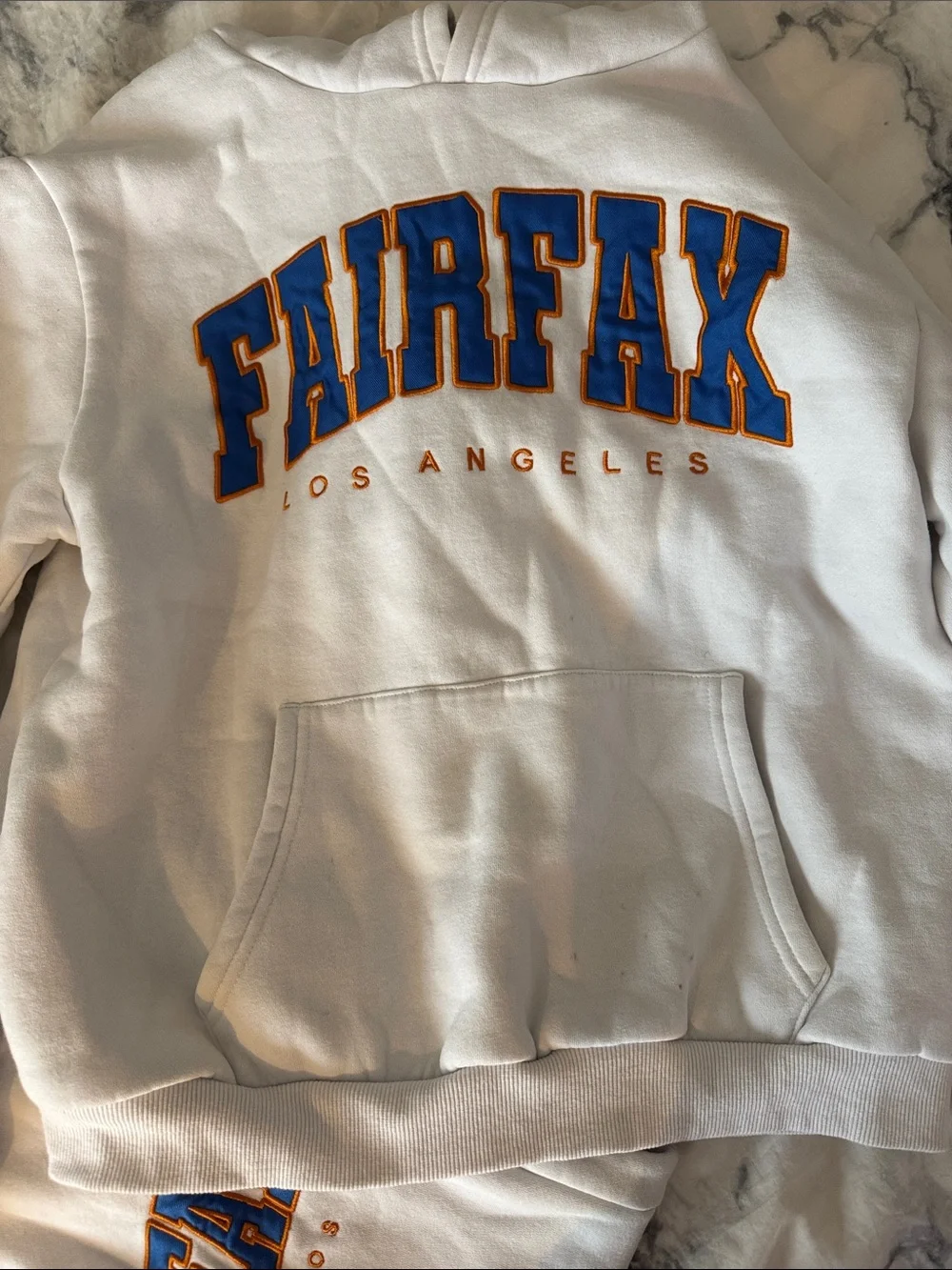 Edikted White Set with Blue Lettering and Orange Trim